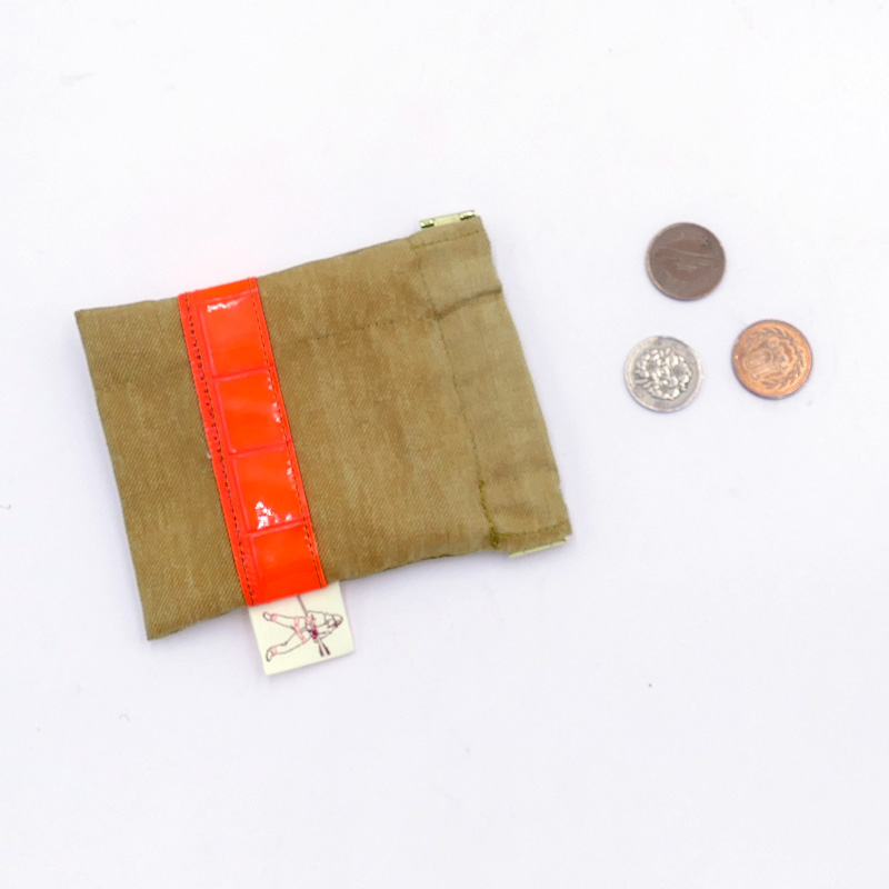 ポーチ 一点物 高梁市消防本部 消防服 リメイク バネ口ポーチ 2点 セット 天満屋ハートネット 