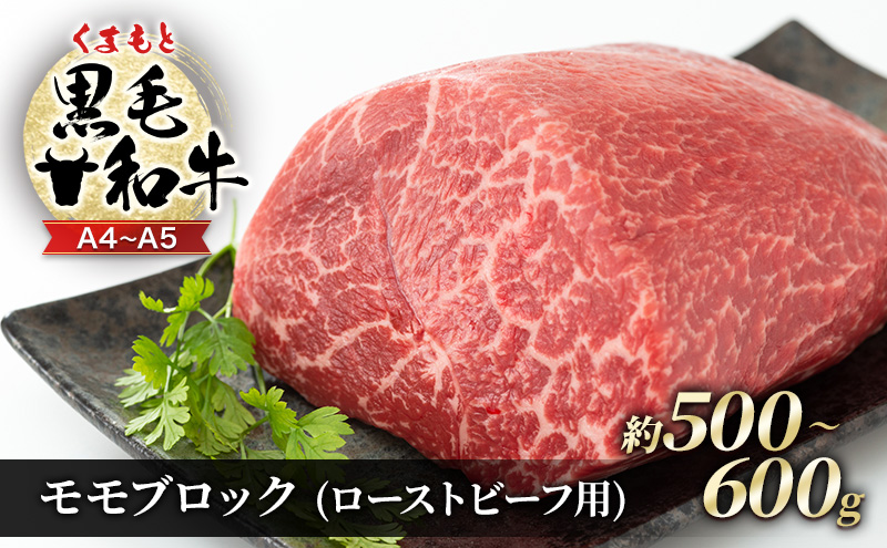 【熊本県錦町】訳あり A4〜A5 くまもと 黒毛和牛 モモ ブロック ( ローストビーフ用等 ) 約500g〜600g 肉 お肉 ※配送不可:離島