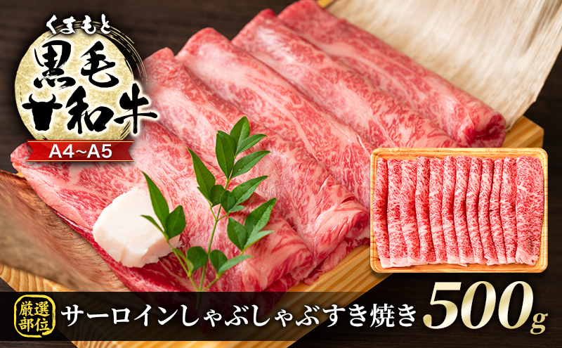 【熊本県錦町】牛肉 厳選部位 A4〜A5 くまもと 黒毛和牛 サーロイン しゃぶしゃぶ すき焼き 500g 肉 お肉 ※配送不可:離島