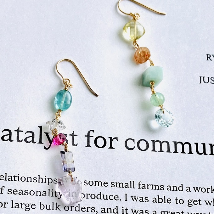 ロング ピアス Fruits cocktails K14gf