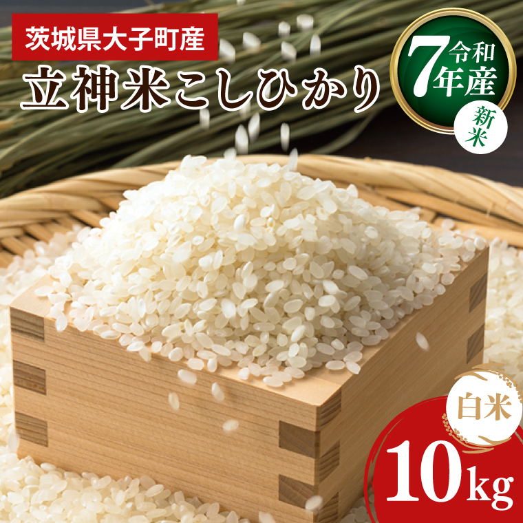 令和7年産 立神米こしひかり（白米）10kg | 茨城県 大子町 コシヒカリ 米 コンテスト 受賞 生産者 大子産米 産地直送 もちもち グランプリ（BT068）
