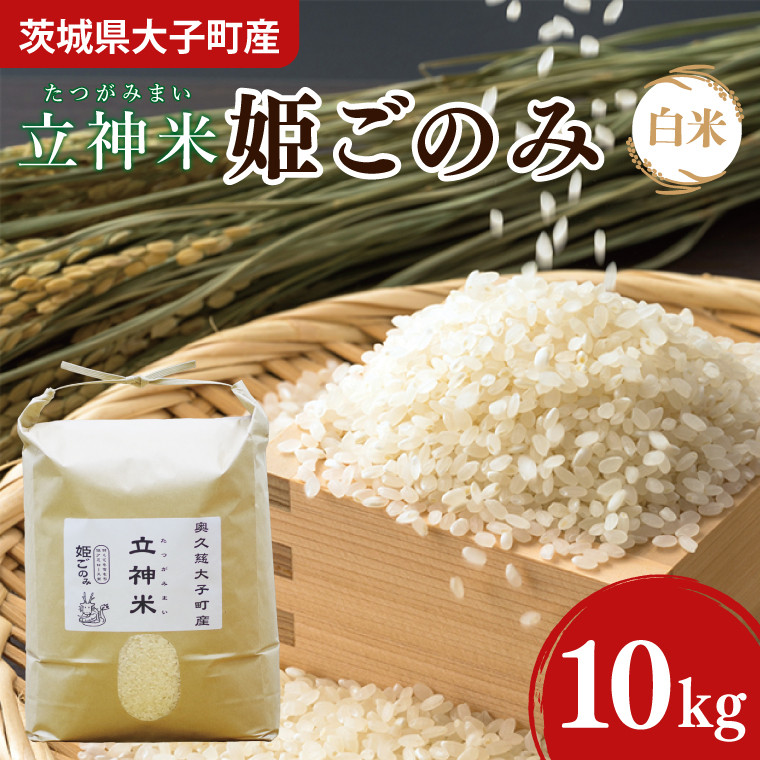 【茨城県大子町】【新米】令和7年産 立神米「姫ごのみ」(白米)10kg|茨城県 大子町 コシヒカリ 米 コンテスト 受賞 生産者 大子産米 産地直送(BT046-1)