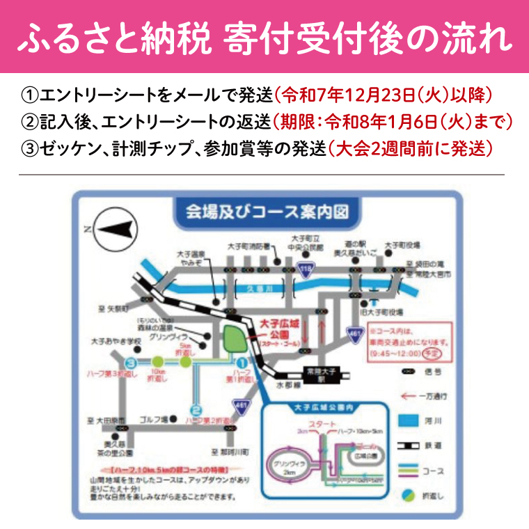 第59回奥久慈湯の里大子マラソン大会 10キロ(高校生以上参加可能)の部 参加権1名分 ※種目を確認のうえ、お申込みください。（AU002）