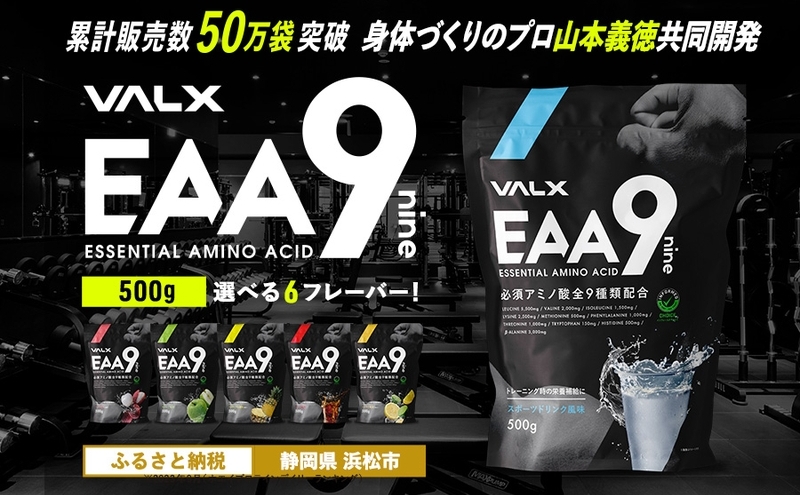 静岡県浜松市のふるさと納税 VALX EAA9 500g 【山本義徳 アンチドーピング 国産 パウダー サプリメント 健康食品  男性 女性  筋トレ BCAA オススメ バルクス 　浜松市 静岡県】 雑貨 日用品