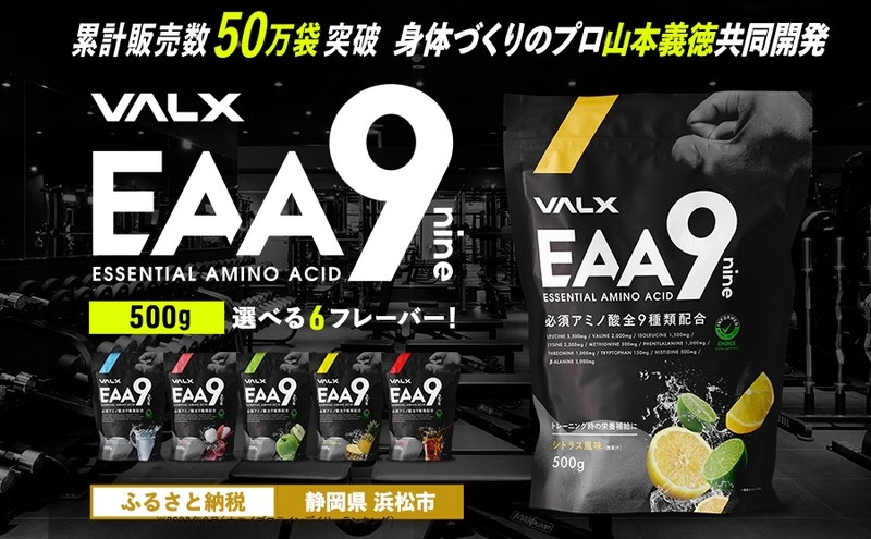 静岡県浜松市のふるさと納税 VALX EAA9 500g 【山本義徳 アンチドーピング 国産 パウダー サプリメント 健康食品  男性 女性  筋トレ BCAA オススメ バルクス 　浜松市 静岡県】 雑貨 日用品