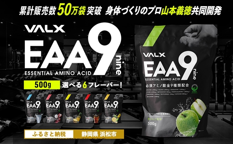 静岡県浜松市のふるさと納税 VALX EAA9 500g 【山本義徳 アンチドーピング 国産 パウダー サプリメント 健康食品  男性 女性  筋トレ BCAA オススメ バルクス 　浜松市 静岡県】 雑貨 日用品