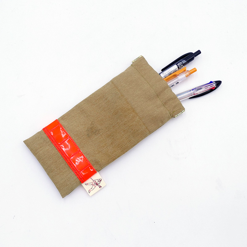 ポーチ 一点物 高梁市消防本部 消防服 リメイク バネ口ポーチ 2点 セット 天満屋ハートネット 