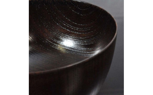 国産山中塗木製雑煮椀 欅4．3胴張椀　黒摺　SO-0502 復興　震災　コロナ【能登半島地震復興支援】 北陸新幹線 F6P-0134