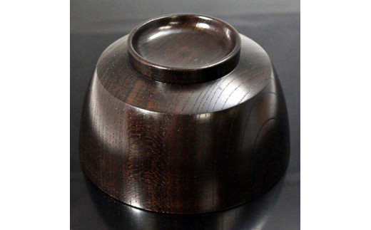 国産山中塗木製雑煮椀 欅4．3胴張椀　黒摺　SO-0502 復興　震災　コロナ【能登半島地震復興支援】 北陸新幹線 F6P-0134