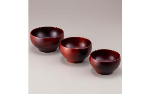 三つ組　桜〇椀　赤 復興　震災　コロナ【能登半島地震復興支援】 北陸新幹線 F6P-1673