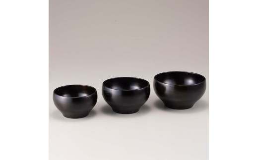 三つ組　桜〇椀　黒 復興　震災　コロナ【能登半島地震復興支援】 北陸新幹線 F6P-1674