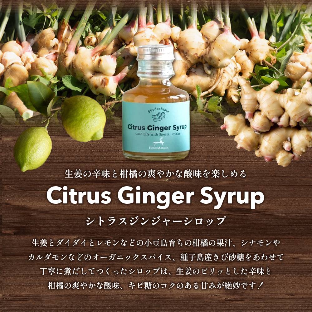 予約商品【 小豆島 】小豆島ジンジャー&ダイダイレモンシロップ3本セット ミニ お試し 飲料 飲み物 ドリンク シロップ ギフト 贈り物 香川 香川県 土庄 土庄町