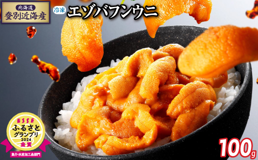 北海道登別近海産エゾバフンウニ（冷凍パック）100g ※6月以降順次配送