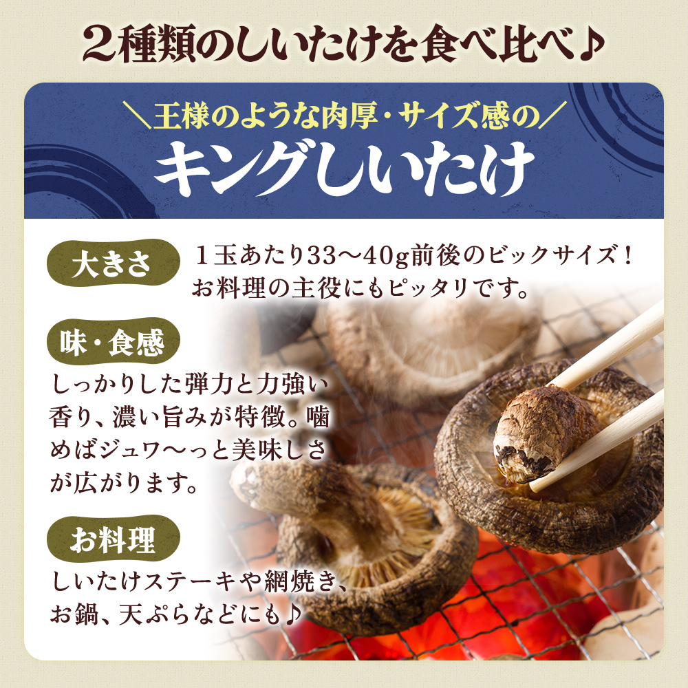 北海道産 厚岸町 上尾幌 菌床栽培 キングしいたけ 1パック プリンスしいたけ 2パック 