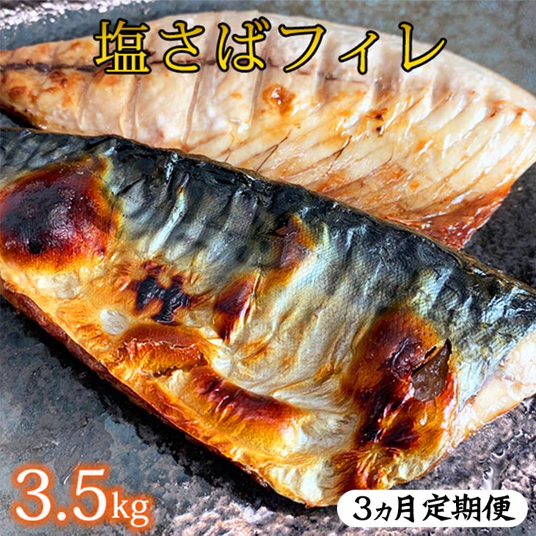 【和歌山県美浜町】〈毎月定期便〉【ご家庭用 訳あり】塩さばフィレ3.5kg 全3回◇ ※離島への配送不可