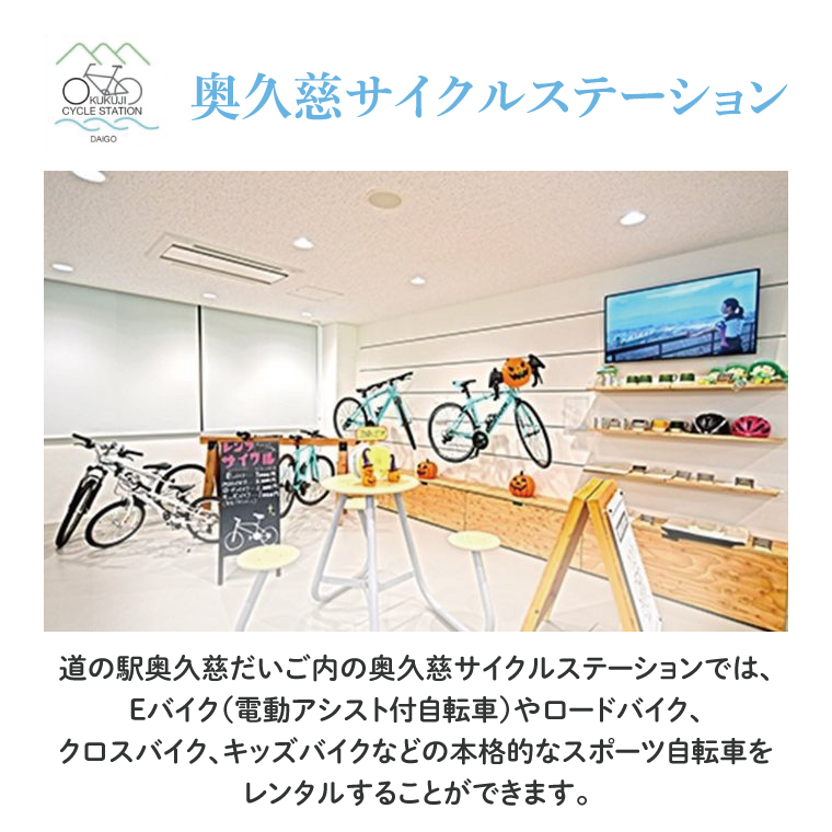 奥久慈 サイクルステーション Eバイク 1日 ペア利用券（道の駅 奥久慈だいご）(BS001)