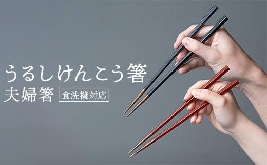 華正工房 うるしけんこう箸 食洗機対応 ペア (夫婦箸) 化粧箱入り F6P-2841