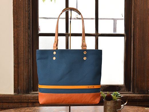 ハンドメイド　八幡帆布鞄トートバッグ・名入れ可能　Mサイズ【CC01W】