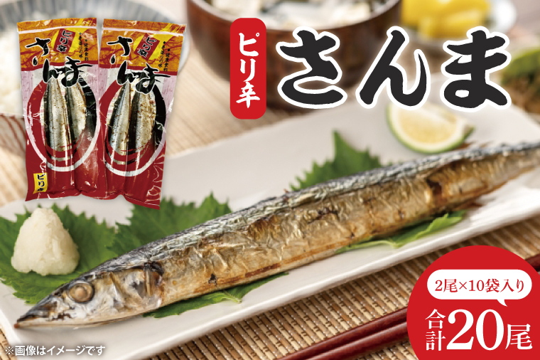 【茨城県北茨城市】ピリ辛さんま 2尾10袋入【鮮魚 サンマ 味付き ご飯のお供】(CH201)
