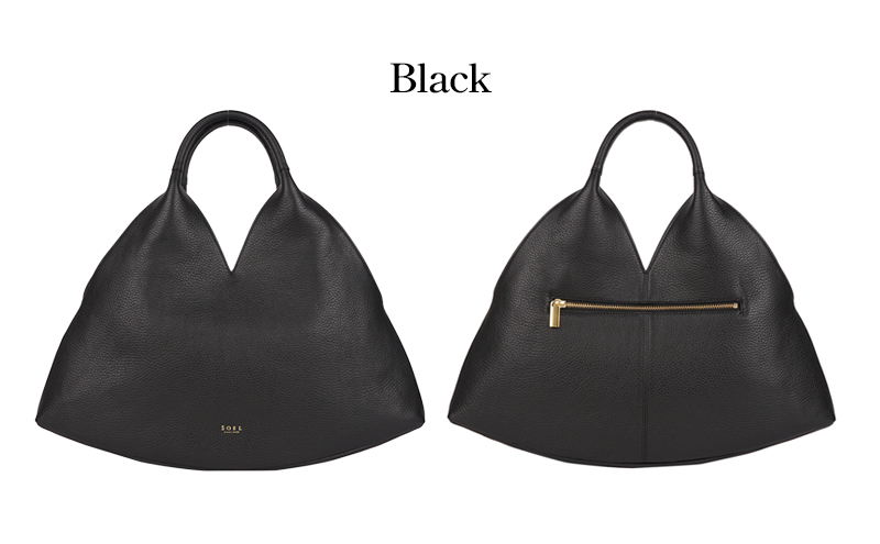 【SOEL】手にした時のシルエットが美しいトライアングルレザーハンドバッグ レザーバッグ ハンドバッグ レディース イタリアンレザー 撥水 雑貨 日用品 ファッション かばん トートバッグ 手提げ 