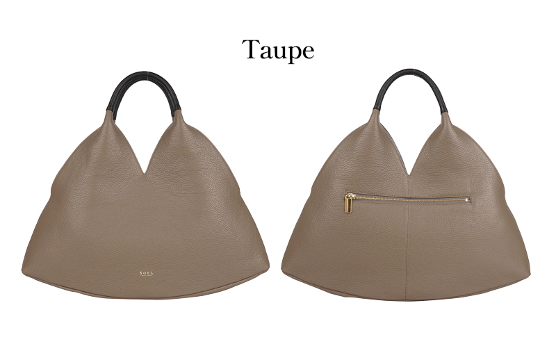 【SOEL】手にした時のシルエットが美しいトライアングルレザーハンドバッグ レザーバッグ ハンドバッグ レディース イタリアンレザー 撥水 雑貨 日用品 ファッション かばん トートバッグ 手提げ 