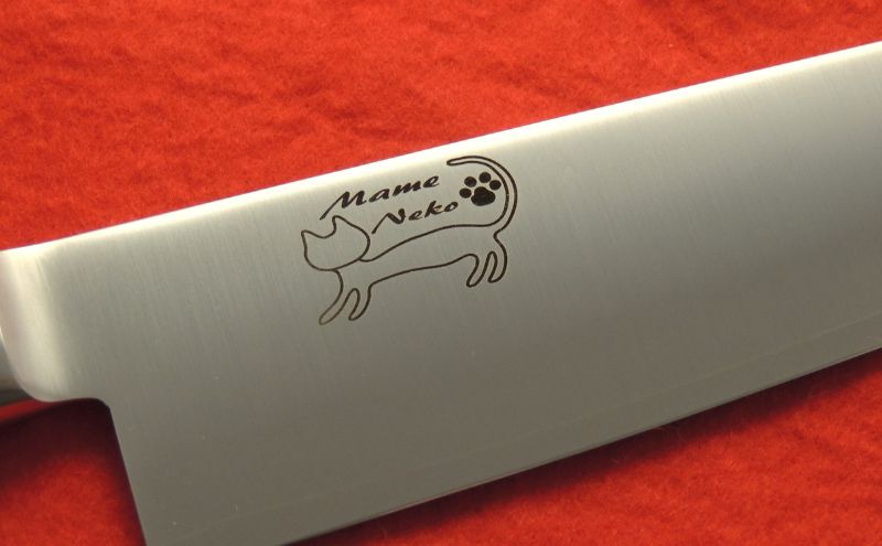 包丁 ふるさと納税専用「豆ねこ包丁」3本セット（牛刀、三徳、ペティ） セット ステンレス 牛刀 三徳 ペティ キッチン用品 日用品 耐久性 鳩山町 埼玉県 