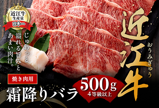 【年内発送】【4等級以上】極上近江牛焼肉用（バラ）【500g】【AG06W】