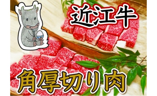 【4等級以上】黒毛和牛 近江牛 【並】 角厚切り肉 ご家庭用 【1000g （500ｇ×2パック）】【BM13U】