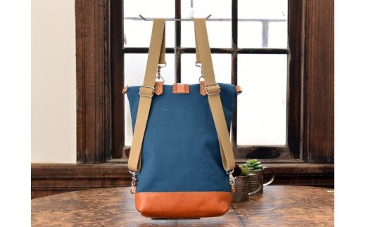 ハンドメイド　八幡帆布鞄リュック・名入れ可能　Mサイズ　【CC04W】
