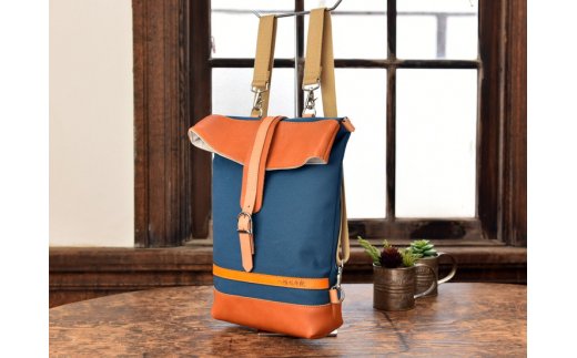 ハンドメイド　八幡帆布鞄リュック・名入れ可能　Mサイズ　【CC04W】
