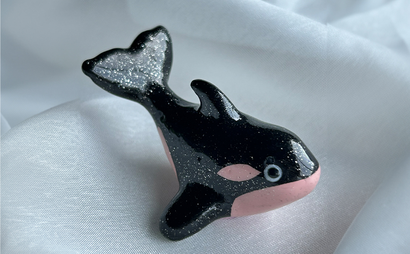 鋳物 ペーパーウエイト 愛知 ペーパーウエイト（シャチ3体セット）ブルー・ピンク・白 重し 【蟹江町】 インテリア 福祉用品 