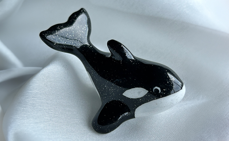 鋳物 ペーパーウエイト 愛知 ペーパーウエイト（シャチ3体セット）ブルー・ピンク・白 重し 【蟹江町】 インテリア 福祉用品 