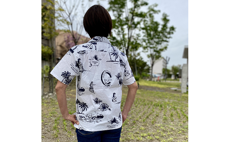 アロハシャツ 茅ヶ崎ALOHA アロハシャツ メンズ レディース アロハ ALOHA 半袖 シャツ 夏 総柄 サザンC 烏帽子岩 えぼし岩 フラ 茅ヶ崎市 神奈川県