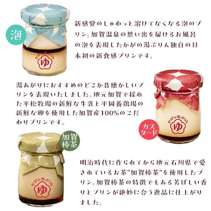 かがの湯ぷりん人気3種類セット F6P-0044