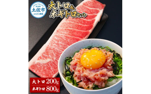 【高知県土佐市】本鮪 大トロ200g ネギトロ800g(200g×4) ねぎとろ マグロ まぐろ 大とろ 本まぐろ 天然 刺身 刺し身 魚 海鮮 魚介 海鮮丼 ネギトロ丼 お寿司 おかず おつまみ 惣菜 簡単 時短