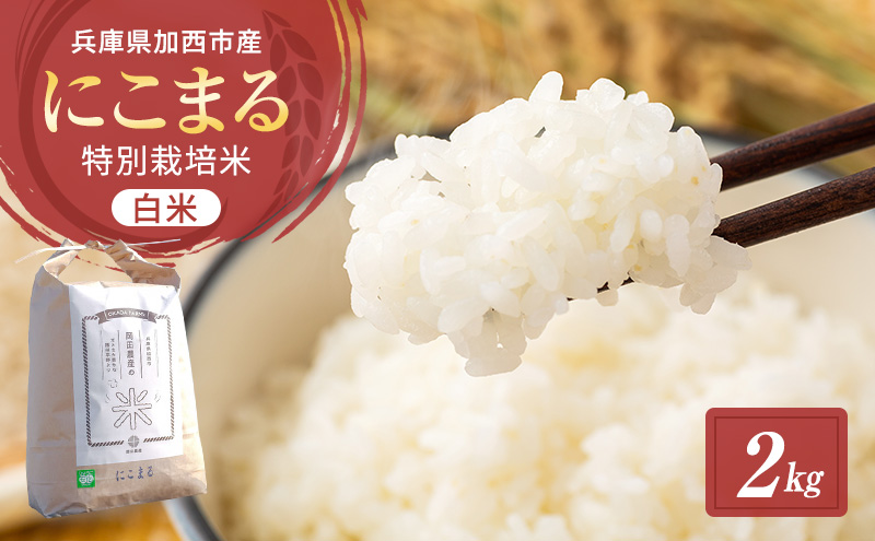 令和7年産 白米 2kg 特別栽培米 にこまる （ 山田錦 ）　米 お米 こめ コメ 特栽米 ひょうご安心ブランド ご飯 ごはん ゴハン 兵庫県 加西市