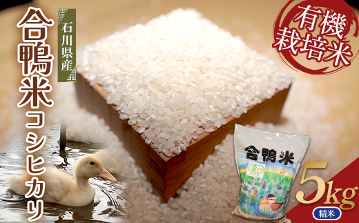 【石川県加賀市】【先行予約】令和7年産 新米 有機栽培米コシヒカリ 石川県加賀市産(合鴨米)精米5kg お米 合鴨 コメ 米 ごはん 有機栽培 有機JAS認証 グルメ 食品 復興 震災 コロナ 能登半島地震復興支援 北陸新幹線 F6P-2992
