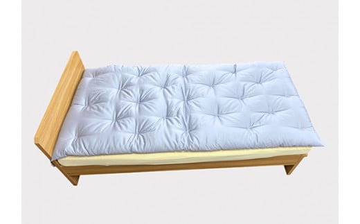 お使いの寝具に乗せるだけで寝心地ＵＰ　天然綿マットレストッパ—(ブルー)【CW111W】