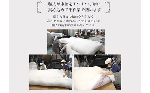 お使いの寝具に乗せるだけで寝心地ＵＰ　天然綿マットレストッパ—(ブルー)【CW111W】