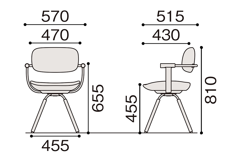 イトーキ バーテブラ03 （vertebra03）ワークチェア【 お客様組立品 ( かんたん組立 ) /   4本脚 回転 木タイプ/オークダーク CD張地：Y2/ディープイエロー 本体：T1/ブラックT / 柴田文江氏デザイン / 日本製 】  オフィスチェア デスクチェア ダイニングチェア KG-899CD-T1Y2CF (KG-899CD-T1Y2C)【EI120W】