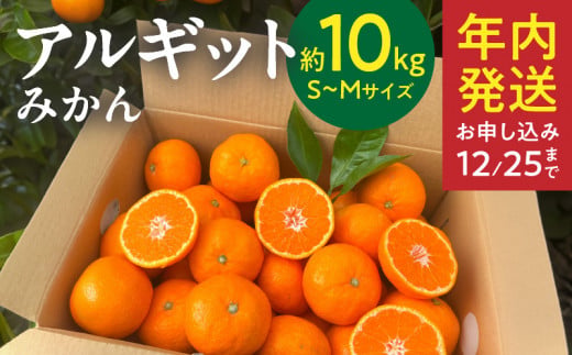 【和歌山県有田郡湯浅町】YA1004_完熟 アルギット みかん 10kg S〜M サイズ