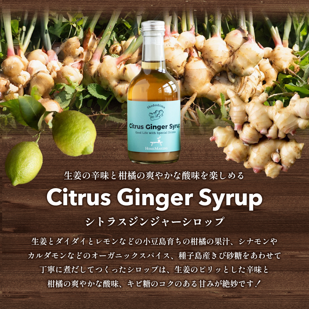 予約商品【 小豆島 】小豆島ジンジャー&ダイダイレモンシロップ2本セット シロップ ジンジャー  飲料 ドリンク シロップ ギフト 贈り物 香川 香川県 土庄 土庄町