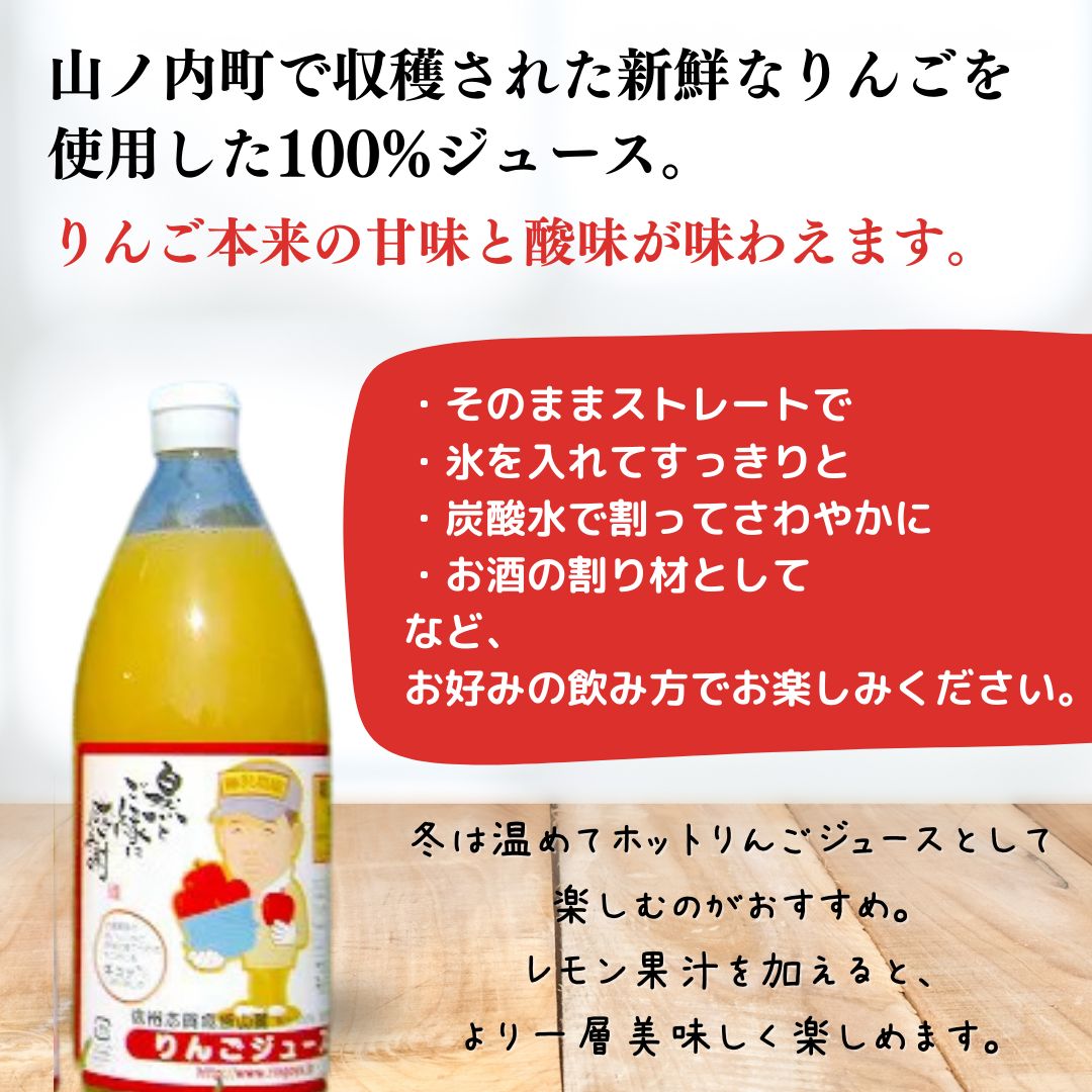 ジュース 柳沢農園のりんごジュース1Lｘ6本 りんご 飲料 果汁 サンふじ 長野 山ノ内町