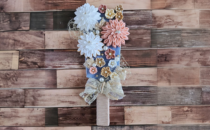 羽子板 つまみ細工 伝統工芸 手作り  羽子板飾り 和風 アンティーク風 上品 華やか お正月 お祝い 贈り物 新年 縁起物 受注生産 つまみ細工工房ちより。 送料無料 岐阜県 安八町