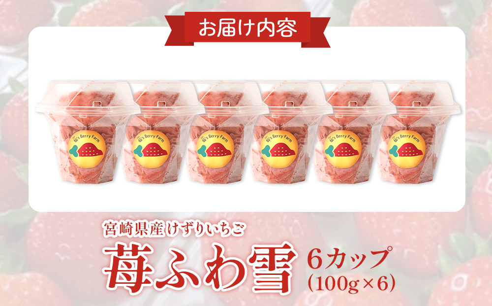 苺ふわ雪」イチゴ農家のけずりいちご 約100g×4カップ いちご イチゴ 苺