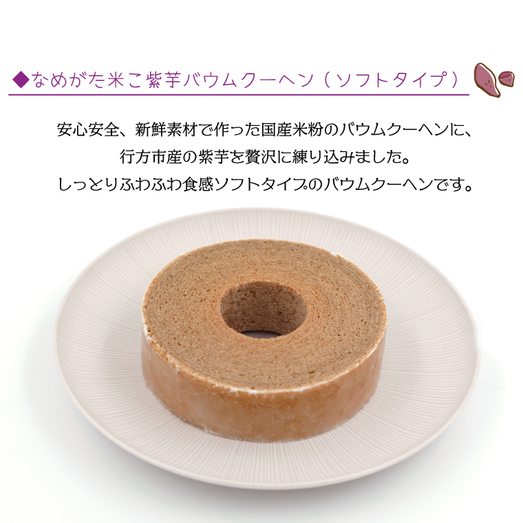 紫芋バウムクーヘン(ソフト)＋行方のスイーツ詰め合わせ(大)｜お菓子 スイーツ バウムクーヘン スイートポテト クッキー かりんとう グミ 干し芋 ほしいも 詰め合わせ セット 茨城県 行方市(AE-102)