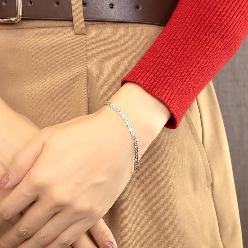 プラチナ ブレスレット レディース チェーンのみ 18cm pt850 太め