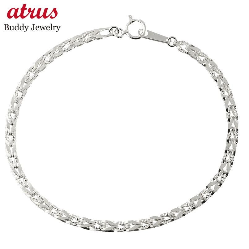 プラチナ ブレスレット レディース チェーンのみ 18cm pt850 太め