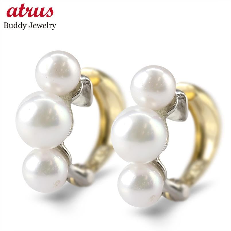 金K18プラチナPt900　パール　イヤリング ピアリング 正規品 プラチナ 18金 イヤリング パール アコヤ真珠