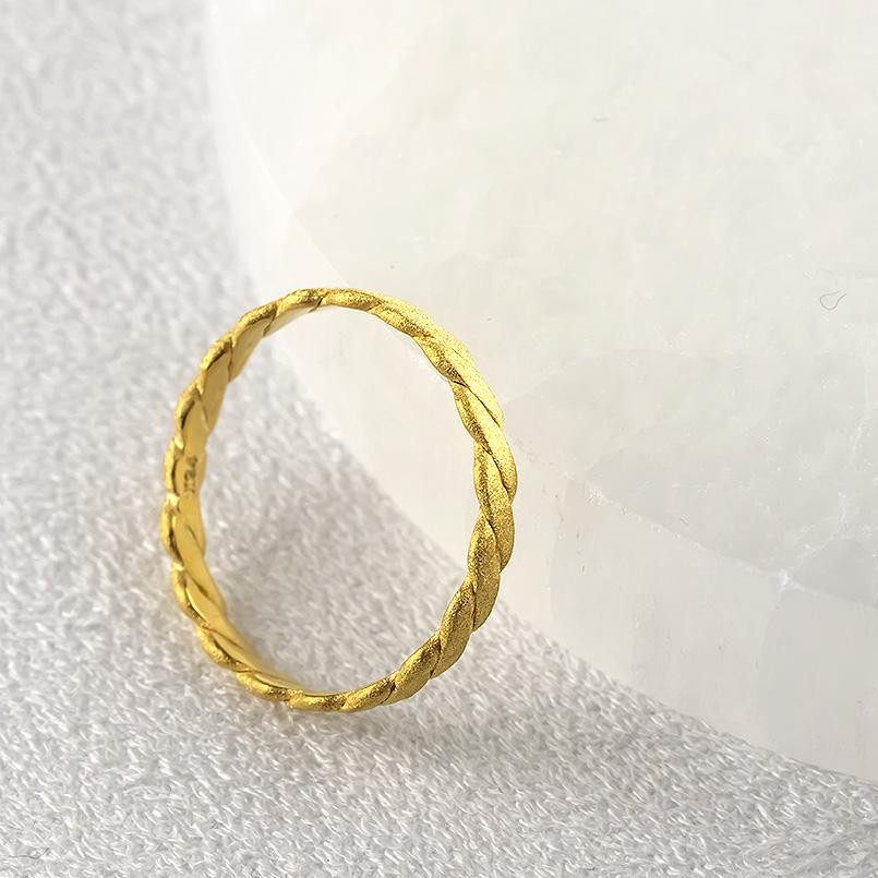 24金 リング 純金 メンズ 鍛造 指輪 ゴールド 24k 金 編み込み